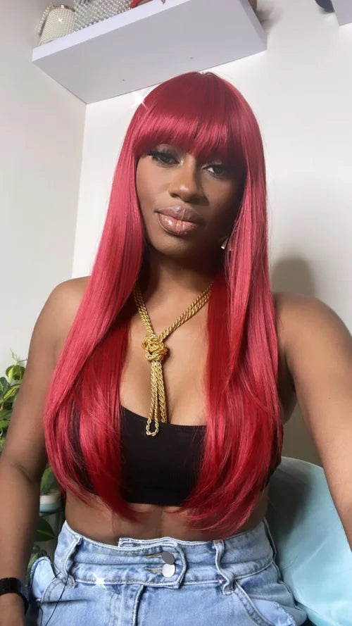 Jelly Bean - A Lovely Mid-back Length Wig with a Bang