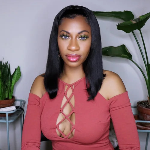 Souffle - Mid Bob Kinky Straight Headband Wig