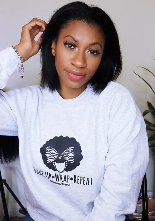 Wake Up Wrap Repeat Crewneck Sweatshirt
