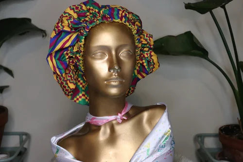 Ankara Print Satin Bonnet