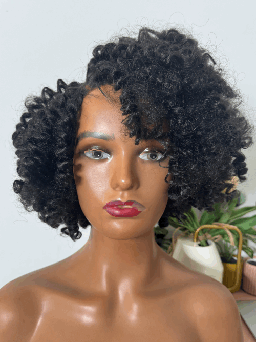 CREAM PUFF - Soft Curly Side Part Bob